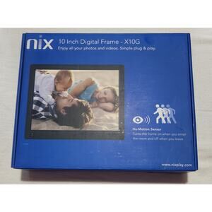 Nix 10" Widescreen Digital Photo Frame HD X10G - Black Motion Sensor NEW